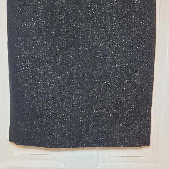 J. Crew Black Gold Metallic Wool Blend Pencil Skirt Sz 0 No.2 - Picture 3 of 11